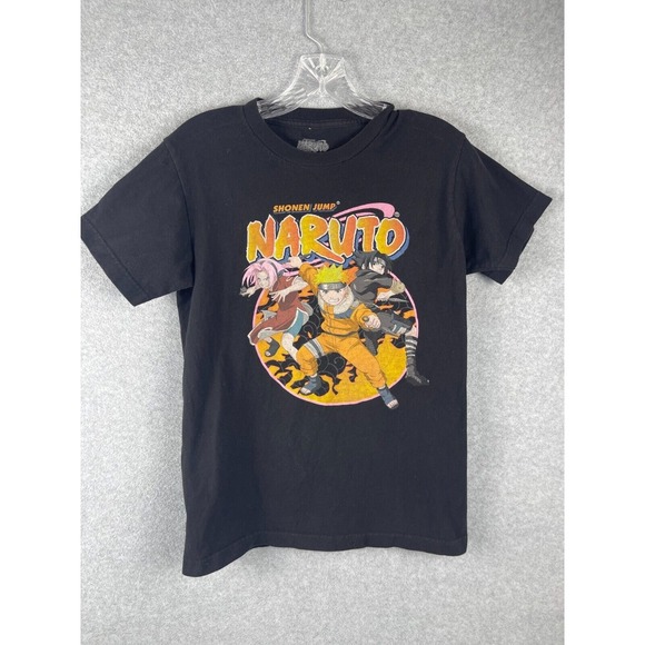 Naruto Anime T Shirt Mens S Black‎ Shonen Jump Battle Stance Hero - Picture 1 of 9